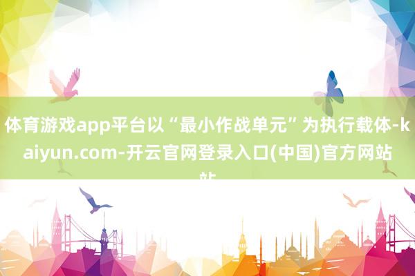 体育游戏app平台以“最小作战单元”为执行载体-kaiyun.com-开云官网登录入口(中国)官方网站