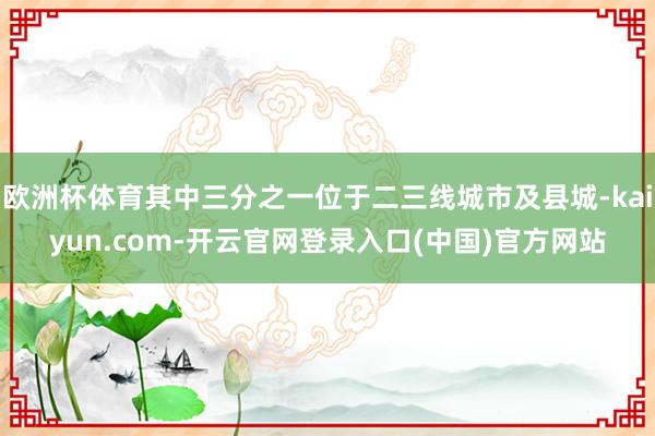 欧洲杯体育其中三分之一位于二三线城市及县城-kaiyun.com-开云官网登录入口(中国)官方网站