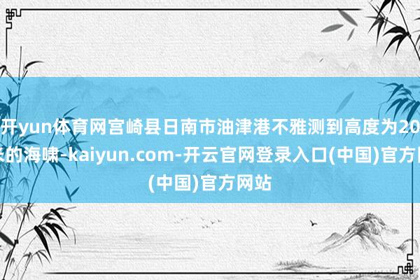 开yun体育网宫崎县日南市油津港不雅测到高度为20厘米的海啸-kaiyun.com-开云官网登录入口(中国)官方网站