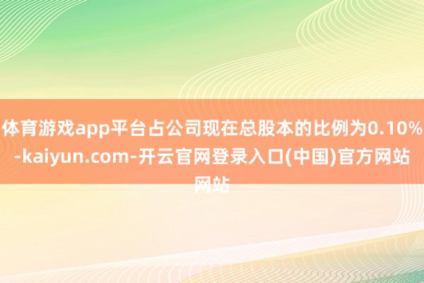 体育游戏app平台占公司现在总股本的比例为0.10%-kaiyun.com-开云官网登录入口(中国)官方网站