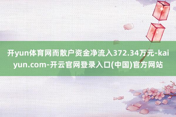 开yun体育网而散户资金净流入372.34万元-kaiyun.com-开云官网登录入口(中国)官方网站