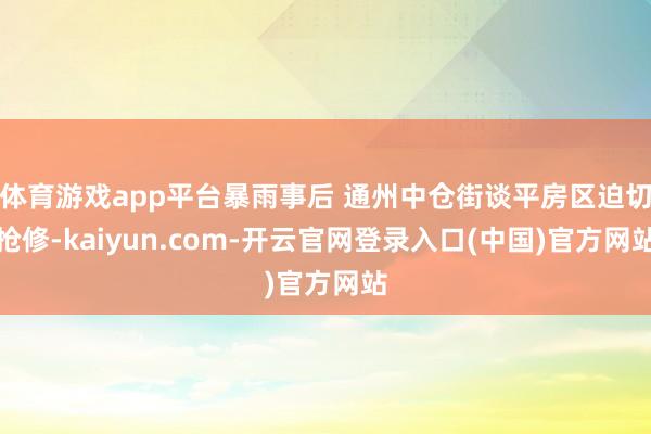 体育游戏app平台暴雨事后 通州中仓街谈平房区迫切抢修-kaiyun.com-开云官网登录入口(中国)官方网站