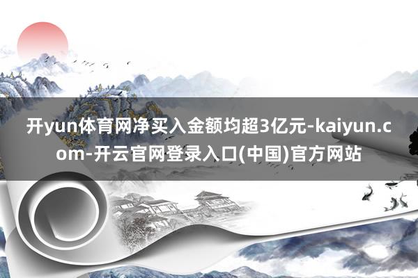开yun体育网净买入金额均超3亿元-kaiyun.com-开云官网登录入口(中国)官方网站