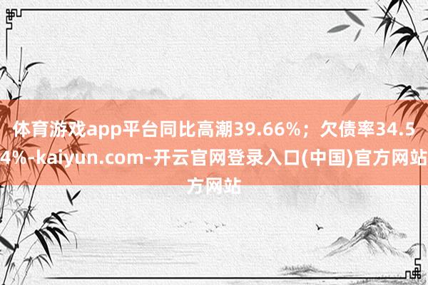 体育游戏app平台同比高潮39.66%；欠债率34.54%-kaiyun.com-开云官网登录入口(中国)官方网站